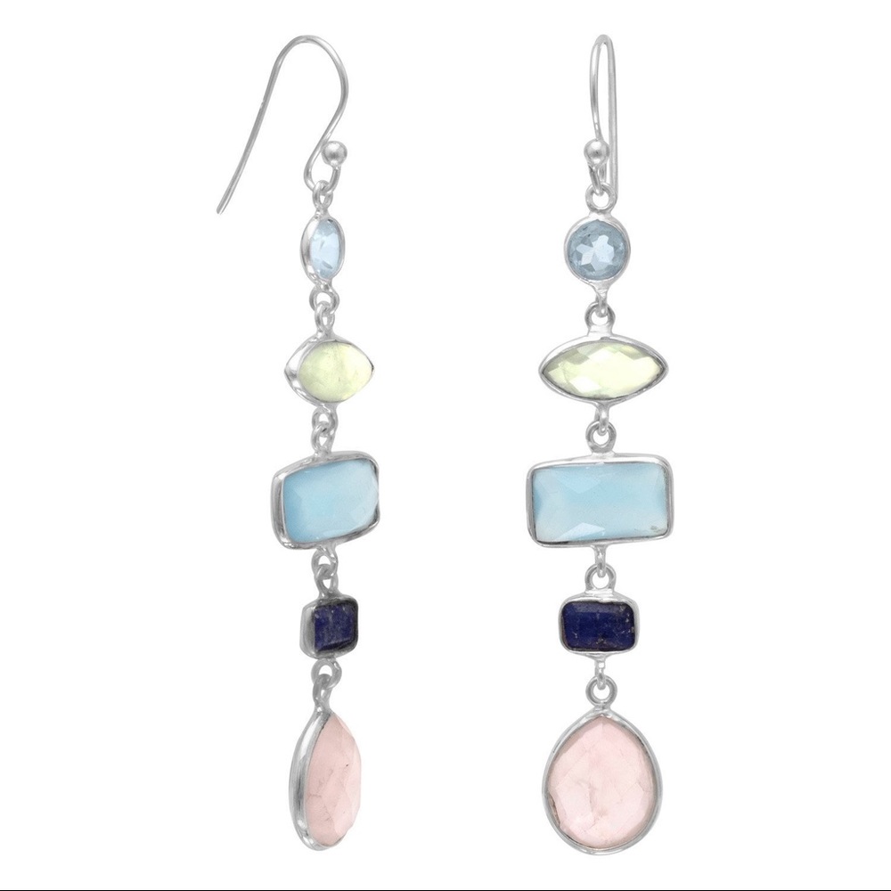 ✨ Gorgeous Multistone Long Drop Earrings